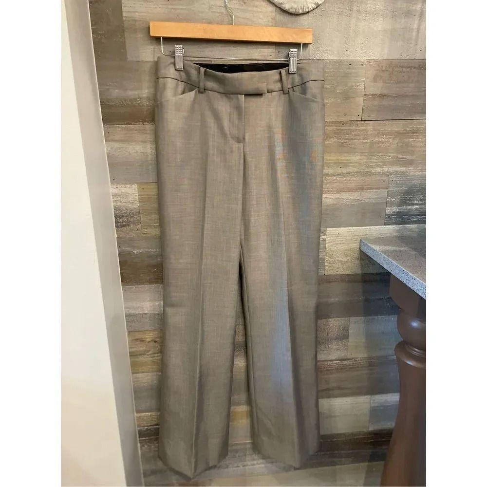 Anne Klein 4 straight fit gray flat front suit pants
